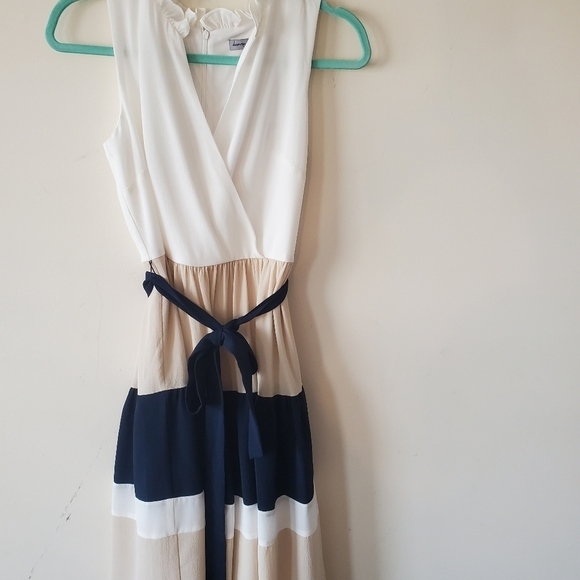 NWT Danny & Nicole Ruffle Sleeveless Colorblock  Fit and Flare Dress Size 4 - Picture 14 of 14